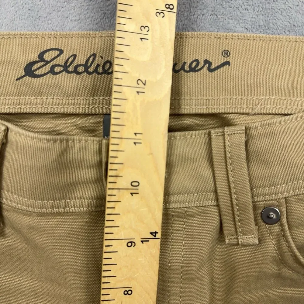 Eddie Bauer Pants Mens Size 34x30 Tan Khaki Canvas Utility 5 Pocket Work Outdoor